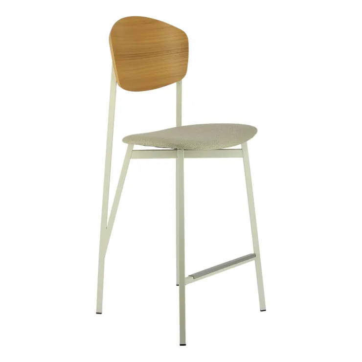Carrier Tabouret Snack (assise +/- 65 Cm)|Tabouret De Bar (assise +/- 80 Cm)*Artémis ® Tabouret snack design français assise en tissu dossier bois et pieds en métal