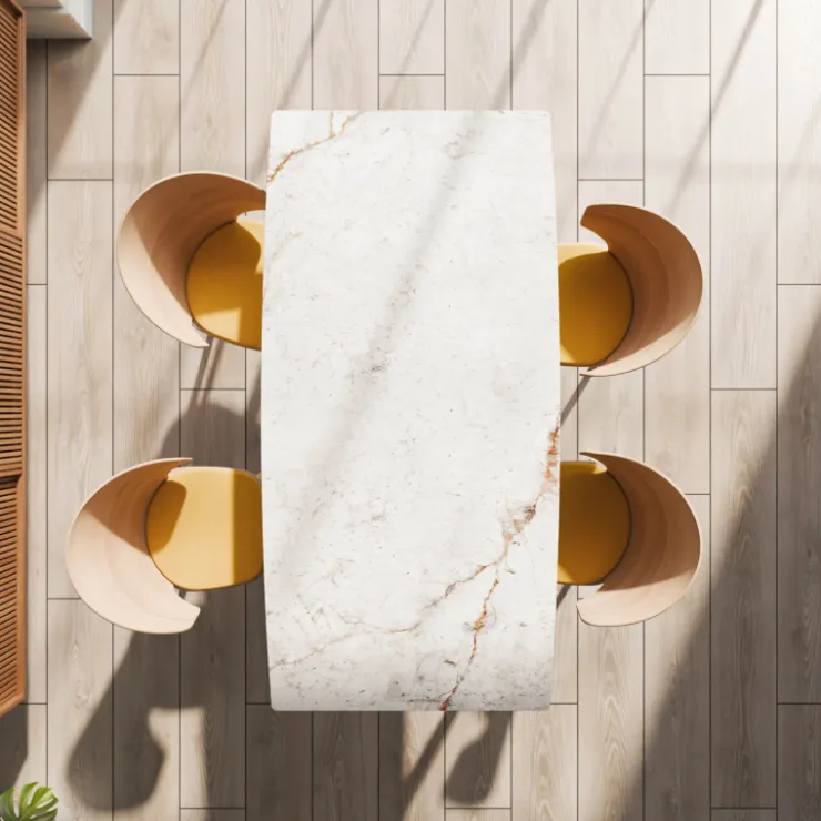 Cancio Table De Salle à Manger*Atlas Table scandinave en céramique avec pieds bois