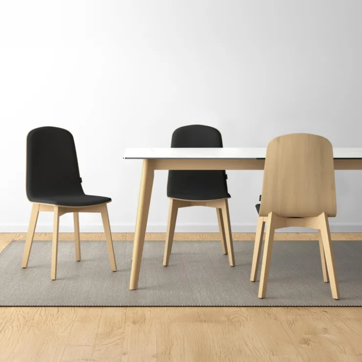 Cancio Table De Salle à Manger*Atlas Table scandinave en céramique avec pieds bois
