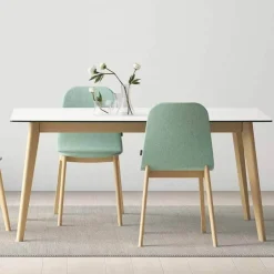 Cancio Table De Salle à Manger*Atlas Table scandinave en céramique avec pieds bois