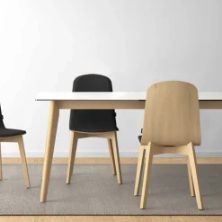Cancio Table De Salle à Manger*Atlas Table scandinave extensible en céramique avec pieds en bois