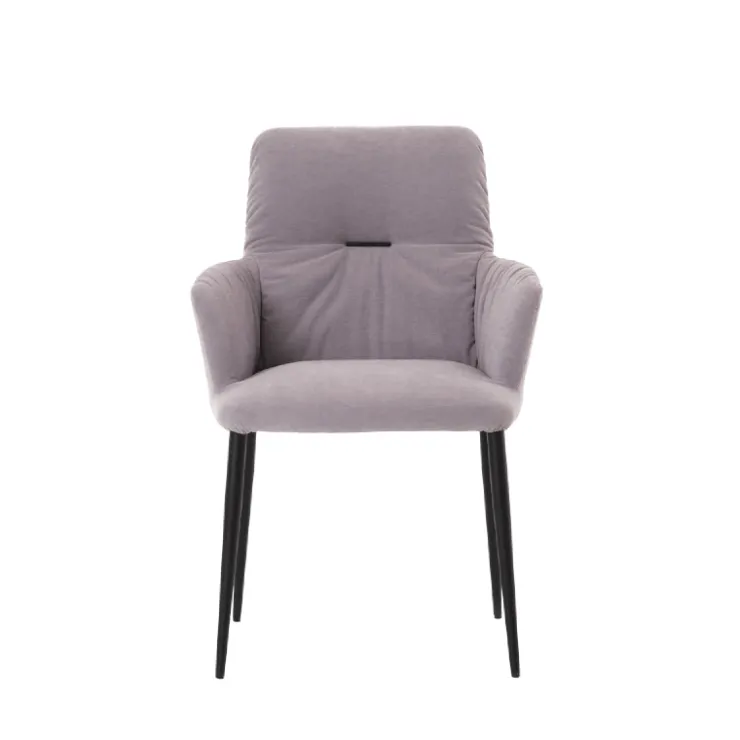 Mobitec Chaise De Salle à Manger|Chaise Salon*Aura ® Chaise avec accoudoirs moderne tissu et pieds en métal