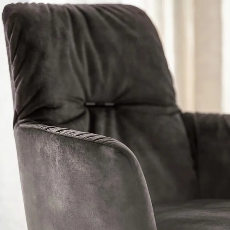 Mobitec Chaise De Salle à Manger|Chaise Salon*Aura ® Chaise avec accoudoirs moderne tissu et pieds en métal