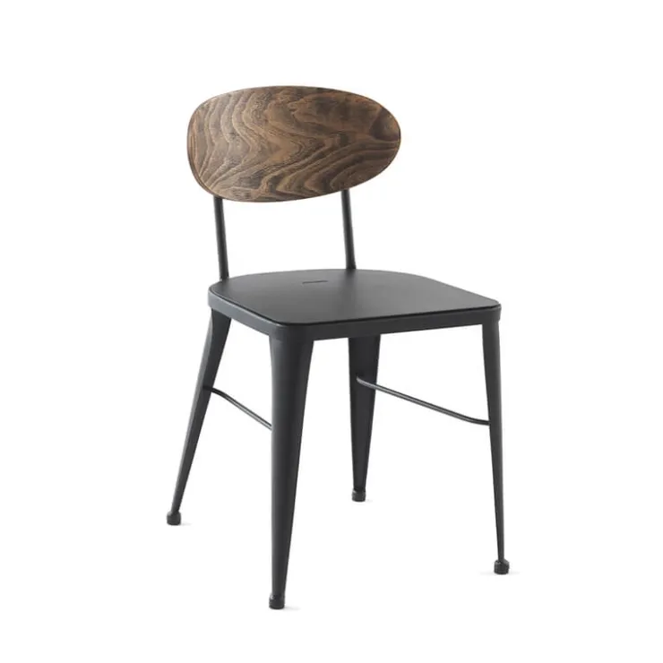 Jayso Chaise De Cuisine|Chaise De Salle à Manger*Austin Chaise en métal industriel dossier bois