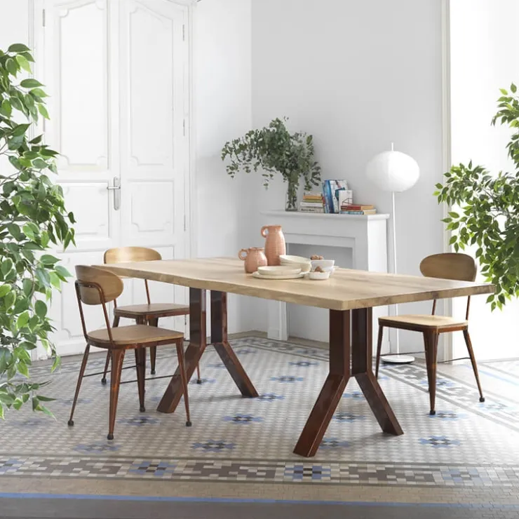 Jayso Chaise De Cuisine|Chaise De Salle à Manger*Austin Chaise industrielle vintage en bois et métal