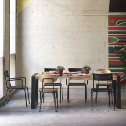 Jayso Chaise De Cuisine|Chaise De Salle à Manger*Austin Chaise industrielle vintage en bois et métal