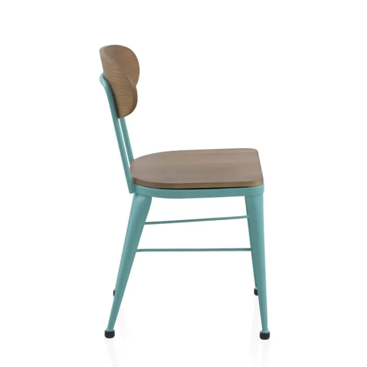 Jayso Chaise De Cuisine|Chaise De Salle à Manger*Austin Chaise industrielle vintage en bois et métal