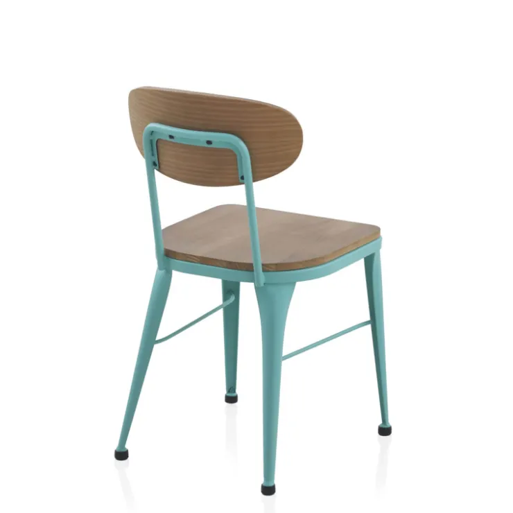 Jayso Chaise De Cuisine|Chaise De Salle à Manger*Austin Chaise industrielle vintage en bois et métal