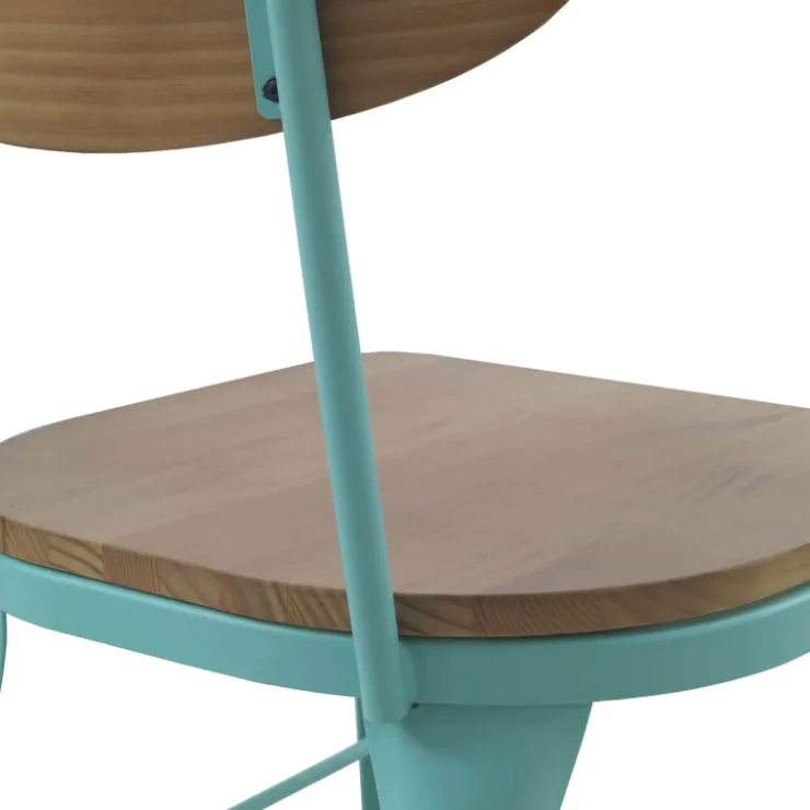Jayso Chaise De Cuisine|Chaise De Salle à Manger*Austin Chaise industrielle vintage en bois et métal