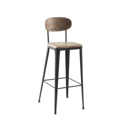 Jayso Tabouret Snack (assise +/- 65 Cm)|Tabouret De Bar (assise +/- 80 Cm)*Austin Tabouret îlot central en bois et métal