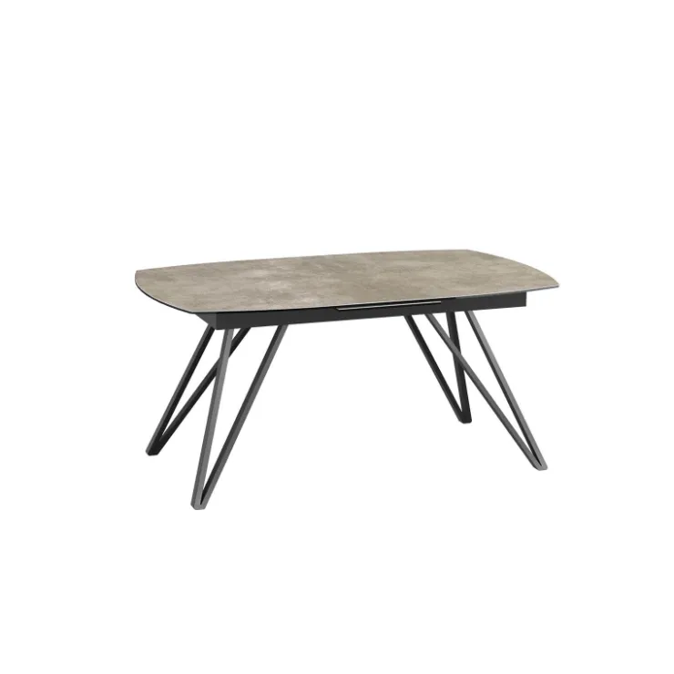 Akante Table De Salle à Manger*BabyloneTable en céramique extensible avec pieds design en métal noir
