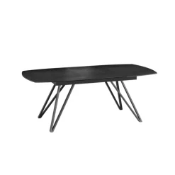 Akante Table De Salle à Manger*BabyloneTable en céramique extensible avec pieds design en métal noir