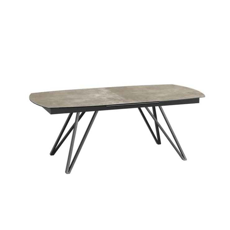 Akante Table De Salle à Manger*BabyloneTable en céramique extensible avec pieds design en métal noir