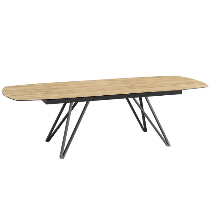 Akante Table De Salle à Manger*BabyloneTable en céramique extensible avec pieds design en métal noir