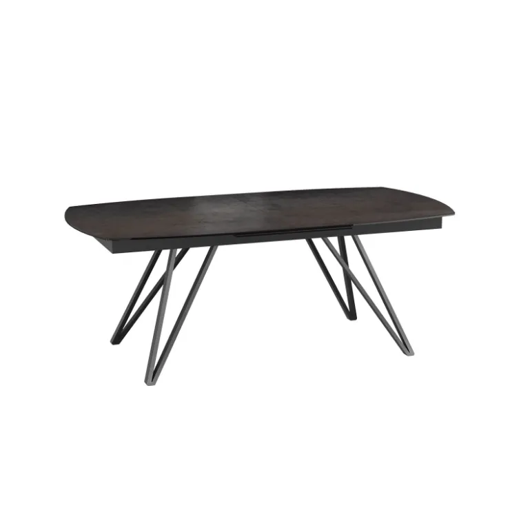 Akante Table De Salle à Manger*BabyloneTable en céramique extensible avec pieds design en métal noir