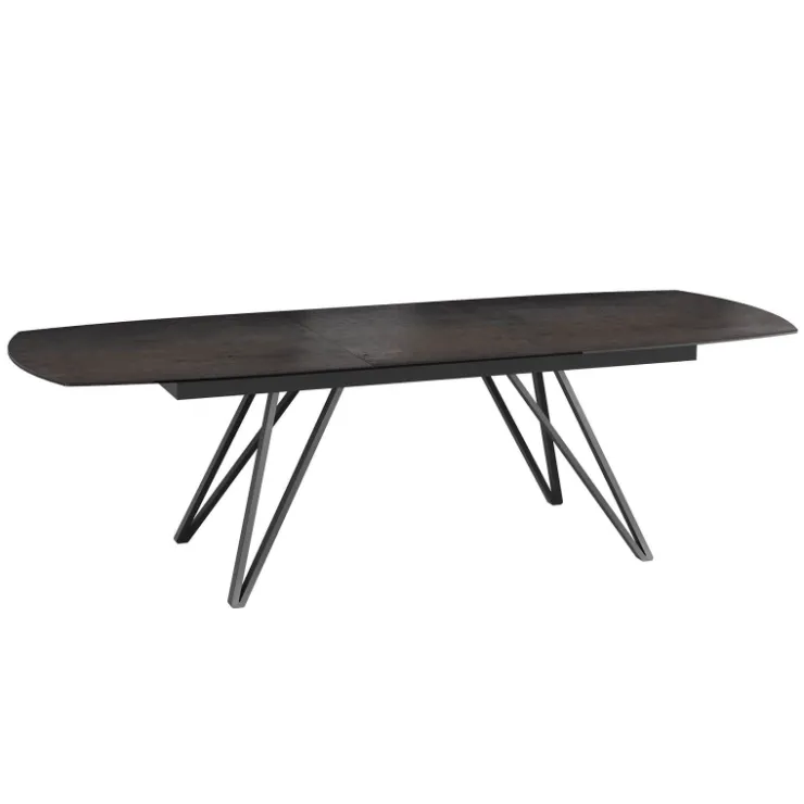 Akante Table De Salle à Manger*BabyloneTable en céramique extensible avec pieds design en métal noir