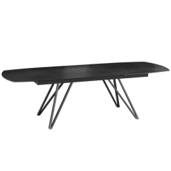 Akante Table De Salle à Manger*BabyloneTable en céramique extensible avec pieds design en métal noir