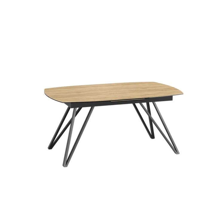 Akante Table De Salle à Manger*BabyloneTable en céramique extensible avec pieds design en métal noir