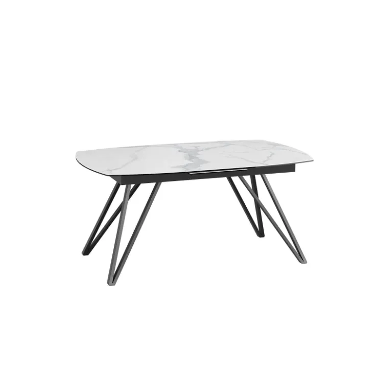 Akante Table De Salle à Manger*BabyloneTable en céramique extensible avec pieds design en métal noir