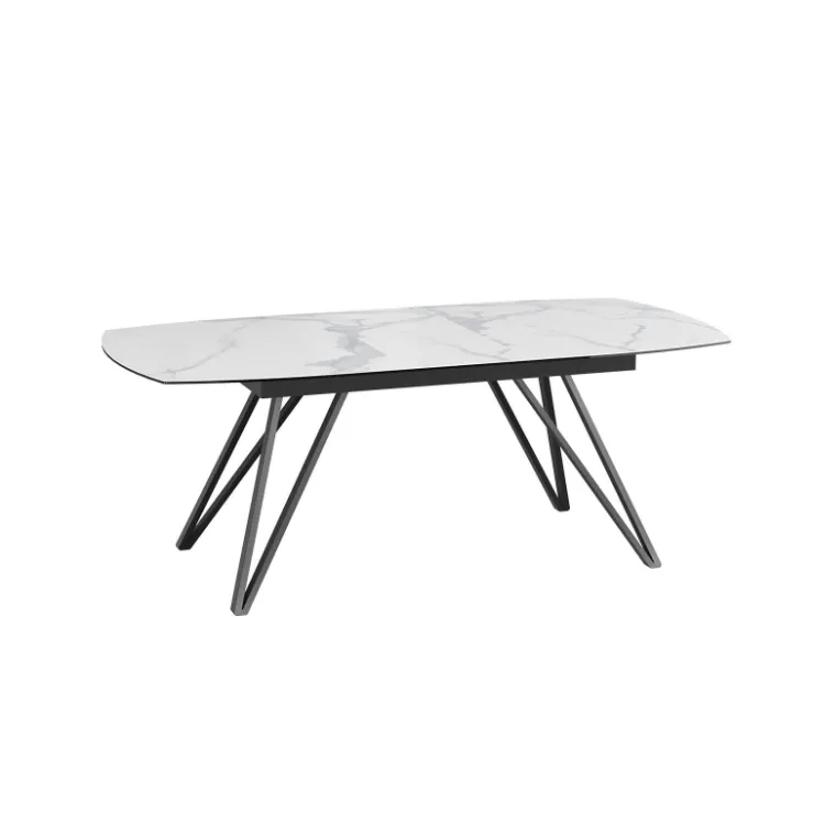 Akante Table De Salle à Manger*BabyloneTable en céramique extensible avec pieds design en métal noir