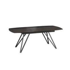 Akante Table De Salle à Manger*BabyloneTable en céramique extensible avec pieds design en métal noir
