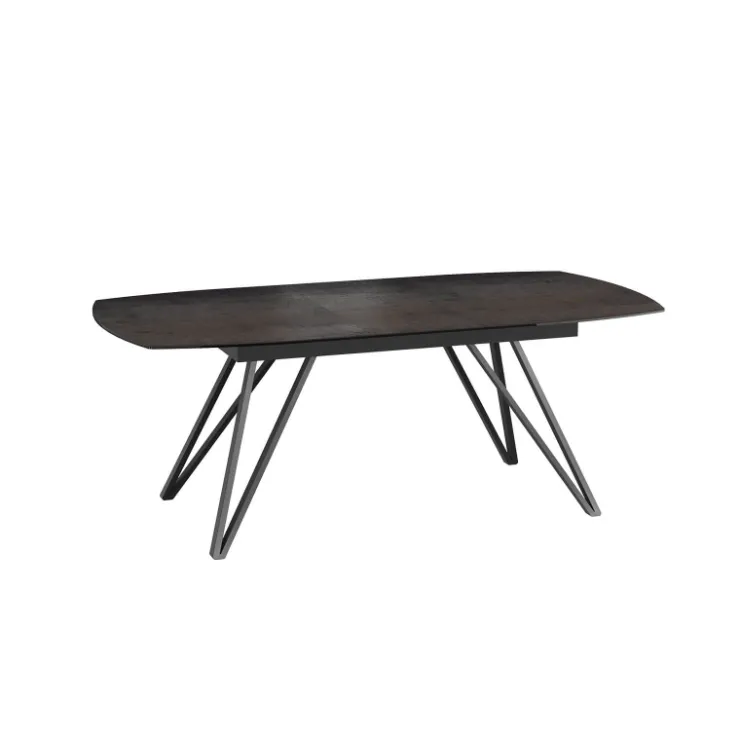 Akante Table De Salle à Manger*BabyloneTable en céramique extensible avec pieds design en métal noir