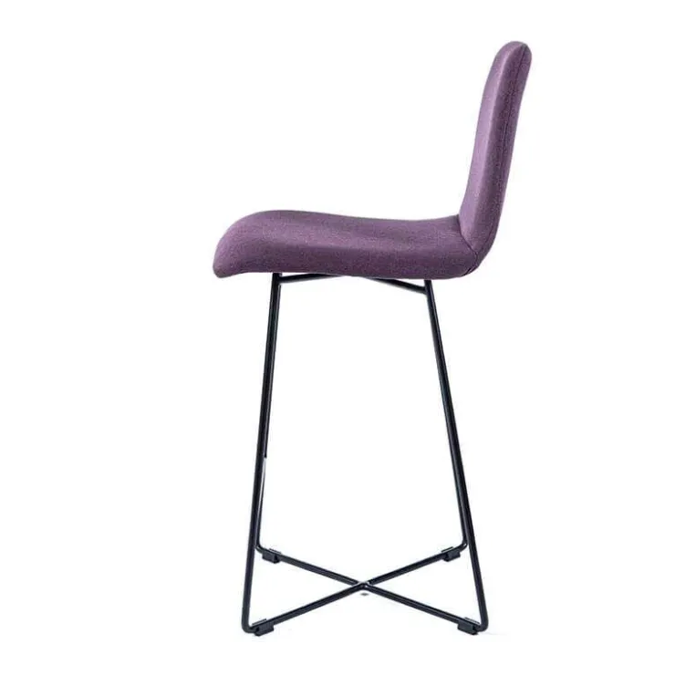 Sessio Tabouret Snack (assise +/- 65 Cm)|Tabouret De Bar (assise +/- 80 Cm)*BarPandora Tabouret snack scandinave en tissu avec pieds filaires en métal noir