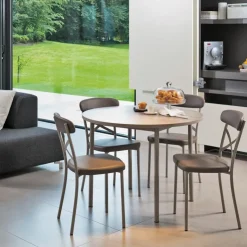 Perfecta Table De Cuisine*Basic Table de cuisine ronde en stratifié avec pieds en métal