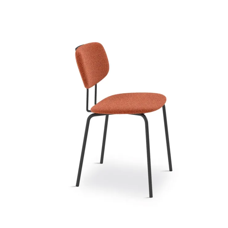 Perfecta Chaise De Salle à Manger*Bistro Chaise de séjour inspiration rétro en tissu avec pieds en métal