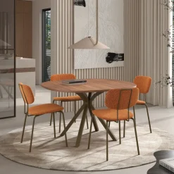 Perfecta Chaise De Salle à Manger*Bistro Chaise de séjour inspiration rétro en tissu avec pieds en métal