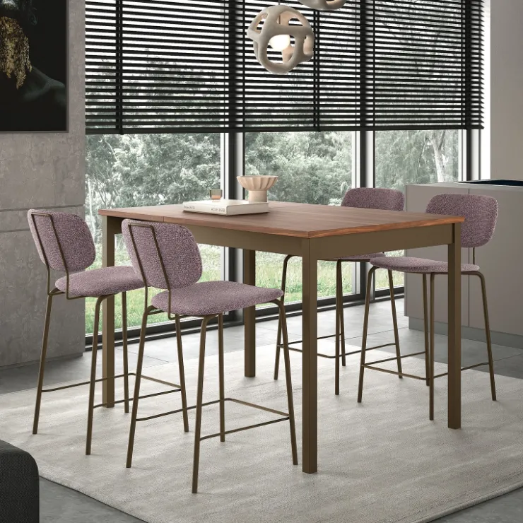 Perfecta Tabouret Snack (assise +/- 65 Cm)*Bistro Tabouret snack rétro en tissu et pieds en métal