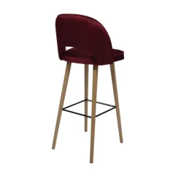 Sessio Tabouret De Bar (assise +/- 80 Cm)*Bistrot Tabouret de bar en tissu dossier ajouré avec pieds en bois