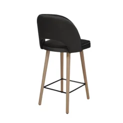 Sessio Tabouret Snack (assise +/- 65 Cm)|Tabouret De Bar (assise +/- 80 Cm)*Bistrot Tabouret snack en tissu dossier ajouré avec pieds en bois