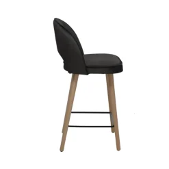 Sessio Tabouret Snack (assise +/- 65 Cm)|Tabouret De Bar (assise +/- 80 Cm)*Bistrot Tabouret snack en tissu dossier ajouré avec pieds en bois
