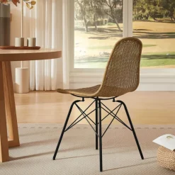 Chaise De Salle à Manger|Chaise Salon*BornéoChaise tressée bohème avec pieds Eiffel