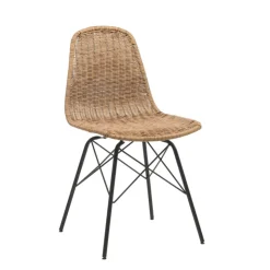 Chaise De Salle à Manger|Chaise Salon*BornéoChaise tressée bohème avec pieds Eiffel