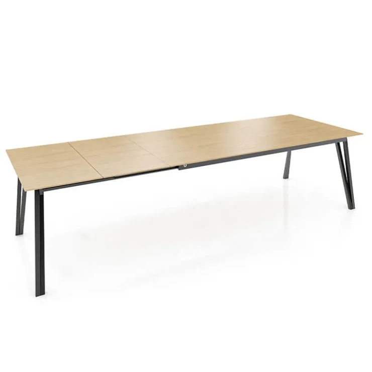 Mobitec Table De Salle à Manger*Brest ® Table en bois massif extensible avec pieds en métal forme épingle