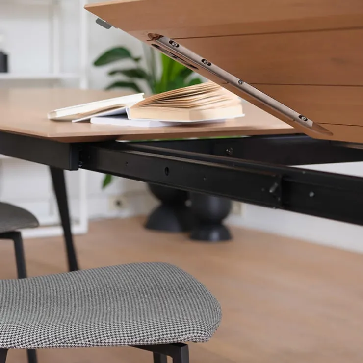 Mobitec Table De Salle à Manger*Brest ® Table en bois massif extensible avec pieds en métal forme épingle