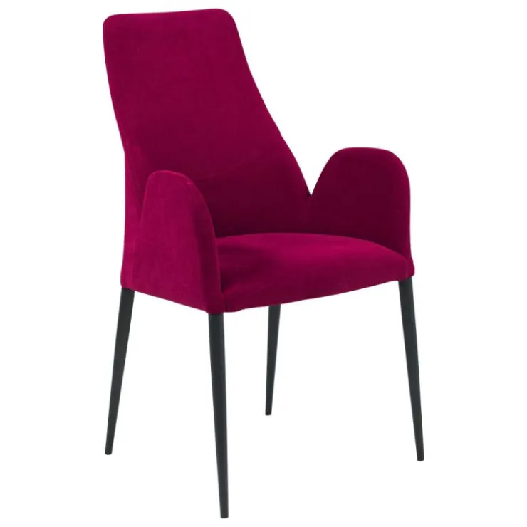 Europea Chaise De Salle à Manger*Bridge Mathilde Fauteuil de salle à manger en tissu et métal