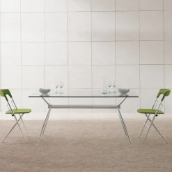 Midj Table De Salle à Manger*Brioso ® Table en verre design avec pieds en X métalliques