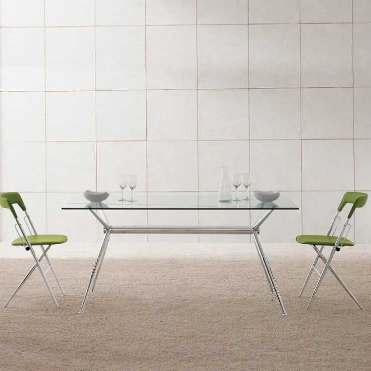 Midj Table De Salle à Manger*Brioso ® Table en verre design avec pieds en X métalliques