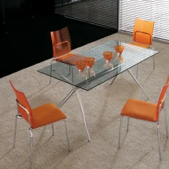 Midj Table De Salle à Manger*Brioso ® Table en verre design avec pieds en X métalliques