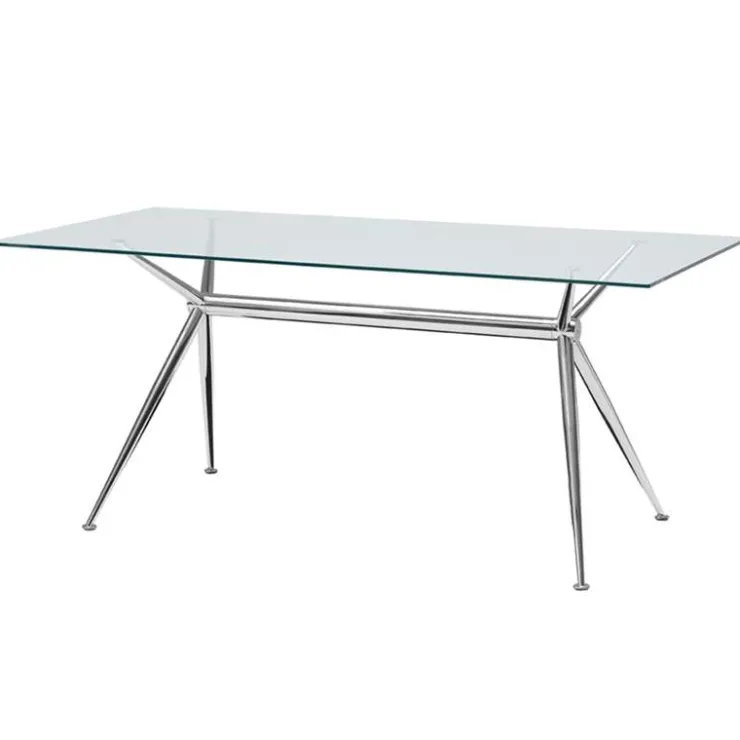 Midj Table De Salle à Manger*Brioso ® Table en verre design avec pieds en X métalliques