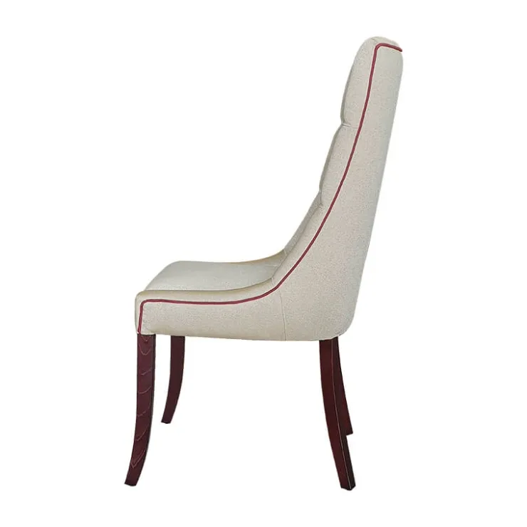 Lujosa Chaise De Salle à Manger|Chaise Salon*Carol Chaise matelassée en tissu pieds bois