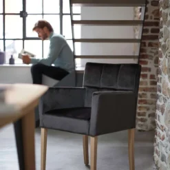 Mobitec Chaise De Salle à Manger|Chaise Salon*Carré ® Fauteuil de séjour en bois et tissu