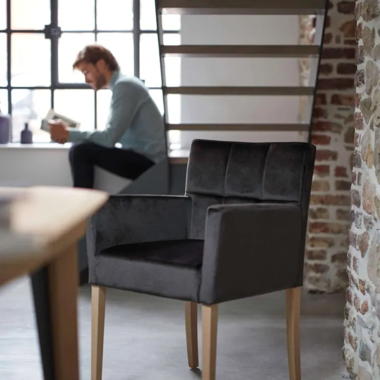 Mobitec Chaise De Salle à Manger|Chaise Salon*Carré ® Fauteuil de séjour en bois et tissu