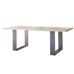Corom export Table De Salle à Manger*Carte Table rectangulaire industrielle extensible en chêne massif pieds traineau