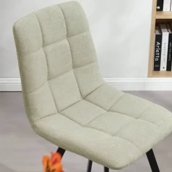 Chaise Salon|Chaise Pour Chambre*CarviChaise moderne matelassée en tissu avec pied en métal