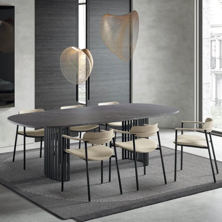 Perfecta Chaise De Salle à Manger|Fauteuil De Salon*Cassis Fauteuil moderne en tissu avec accoudoirs et pieds en métal