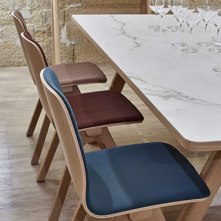 Dasras Table De Salle à Manger*Chevron Table de designer en céramique et bois